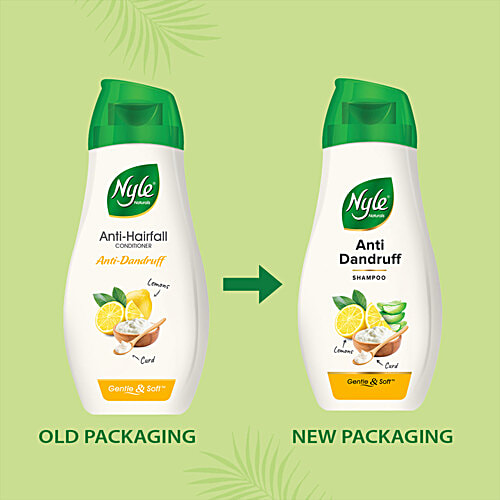 Nyle Naturals Anti-Dandruff Shampoo - With Curd & Lemon, 180 ml  Gentle & Soft