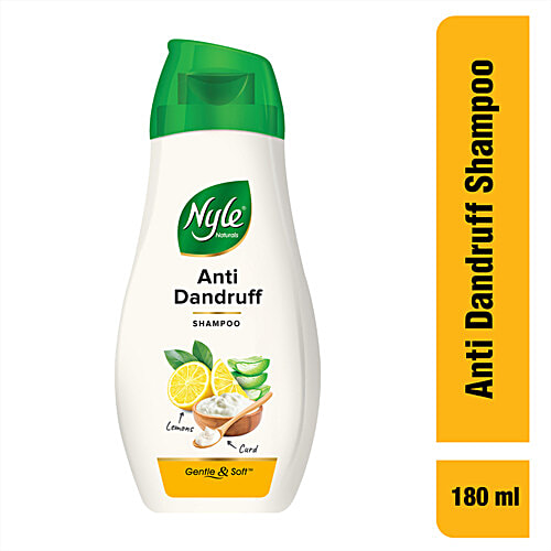 Nyle Naturals Anti-Dandruff Shampoo - With Curd & Lemon, 180 ml  Gentle & Soft