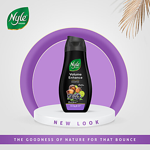Nyle Naturals Volume Enhance Shampoo - With Reetha & Blackberry, 180 ml  Gentle & Soft