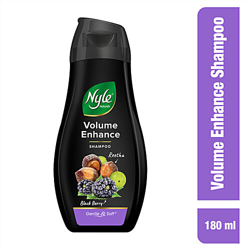Nyle Naturals Volume Enhance Shampoo - With Reetha & Blackberry, 180 ml  Gentle & Soft