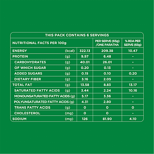 iD fresho! Homestyle Whole Wheat Paratha, 390 g Pouch No preservatives or artificial additives