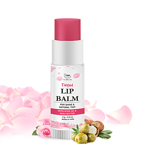 TNW-The Natural Wash Lip Balm - Natural Pink Tint, Rose Oil & Vitamin E, Moisturising, 6 g  