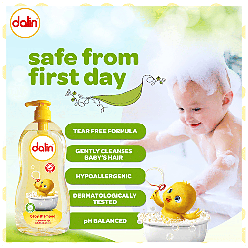 Dalin Baby Shampoo - pH Balanced, Tear-Free Formula, No Paraben, For Soft & Shiny Hair, 500 ml  