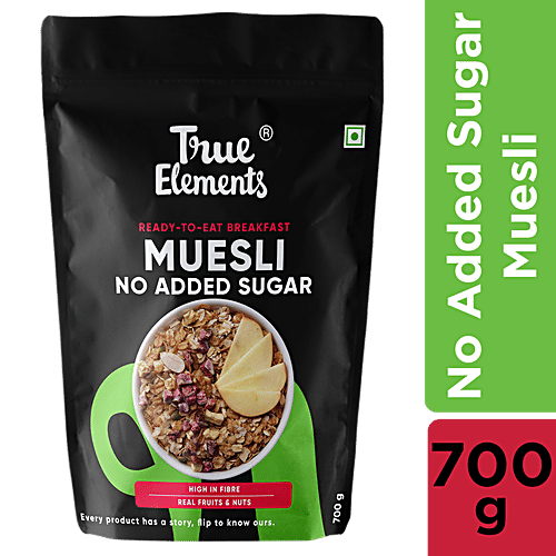 Buy True Elements No Added Sugar Muesli 13.5g Protein Per 100g, High