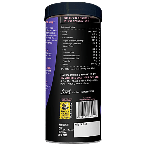 True Elements Dark Chocolate Muesli - Nuts & Berries, Rich In Antioxidants, Ready To Eat Breakfast, 400 g Jar 