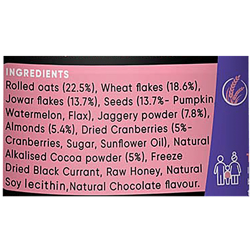 True Elements Dark Chocolate Muesli - Nuts & Berries, Rich In Antioxidants, Ready To Eat Breakfast, 400 g Jar 