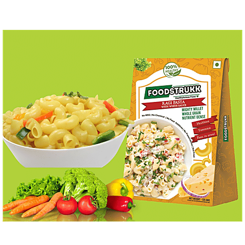 Foodstrukk Ragi Pasta With White Sauce - Mighty Millet, Nutrient Dense, Natural, 125 g Pouch 