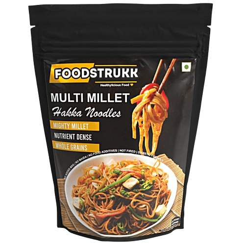 Foodstrukk Multi Millet Hakka Noodles - Mighty Millet, Nutrient Dense, Vegan, Natural, 180 g Pouch