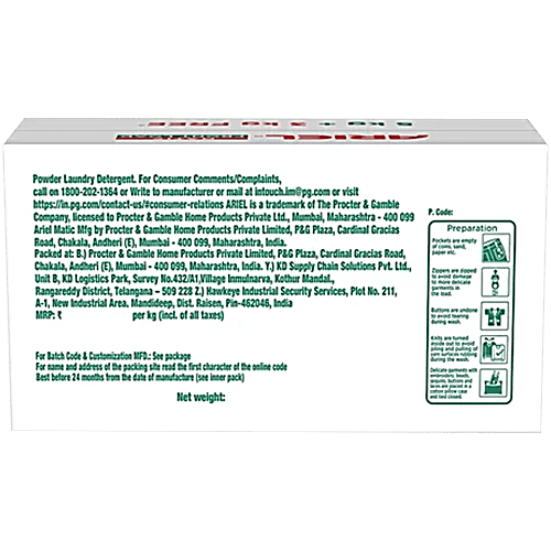 Ariel Matic Detergent Powder Front Load - For Washing Machines, 8 kg (Get 5 kg + 3 kg free) 