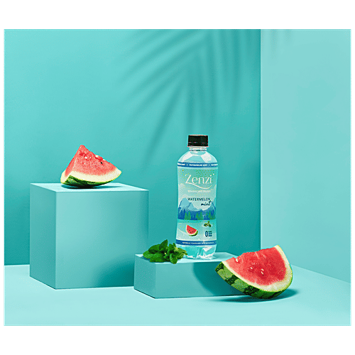 Zenzi Sparkling Water - Watermelon Mint, Natural Flavour, 350 ml Bottle 