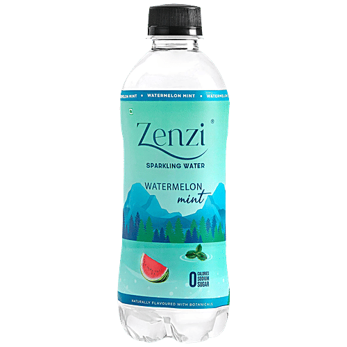 Zenzi Sparkling Water - Watermelon Mint, Natural Flavour, 350 ml Bottle 