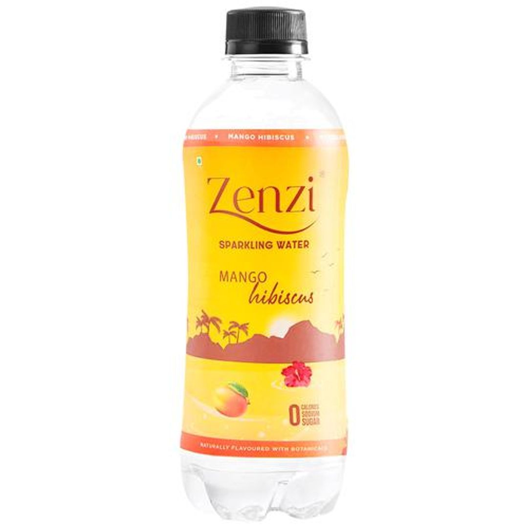 Zenzi Sparkling Water - Mango Hibiscus, Natural Flavour, 350 ml Bottle