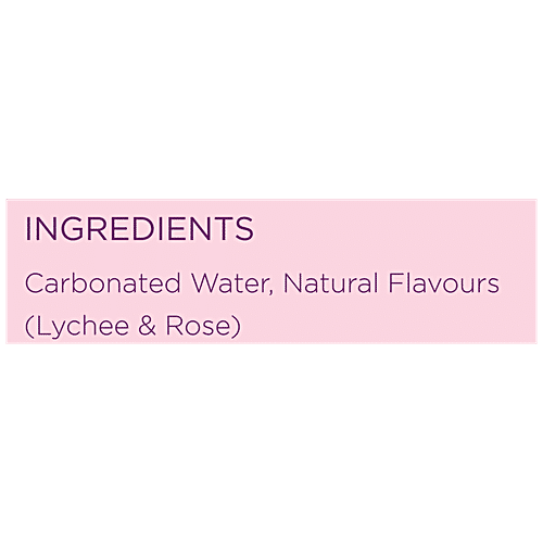 Zenzi Sparkling Water - Lychee Rose, Natural Flavour, 350 ml Bottle 