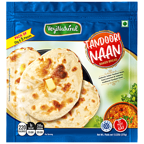 Buy VEGINATURAL Plain Tandoor Naan Heat To Eat, Authentic Recipe