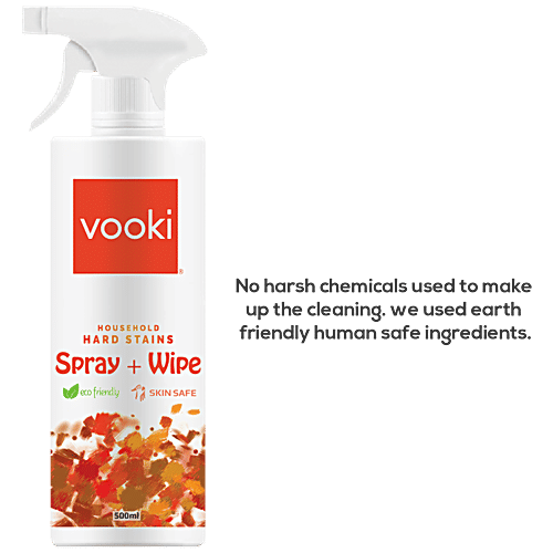 Vooki Household Hard Stains Spray + Wipe, 500 ml  Eco friendly, Skin Safe