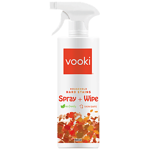 Vooki Household Hard Stains Spray + Wipe, 500 ml  Eco friendly, Skin Safe
