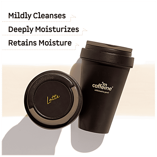 mCaffeine Naked & Raw Latte Coffee Body Wash - Mildly Cleanses & Smoothens The Skin, 300 ml