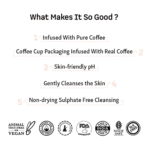 mCaffeine Naked & Raw Cappuccino Coffee Body Wash - Mildly Exfoliates & Smoothens The Skin, 300 ml  