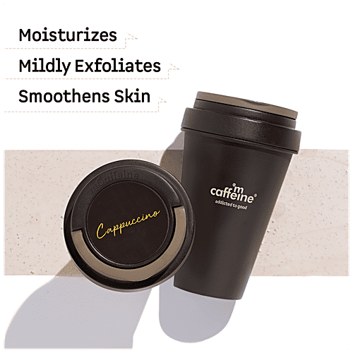 mCaffeine Naked & Raw Cappuccino Coffee Body Wash - Mildly Exfoliates & Smoothens The Skin, 300 ml  