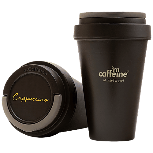 mCaffeine Naked & Raw Cappuccino Coffee Body Wash - Mildly Exfoliates & Smoothens The Skin, 300 ml  