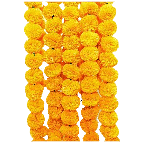 Klassic KL-ComboYelOr10 - Artificial Marigold Fluffy Flower Garlands, Orange, Yellow, Standard Size, For Pooja Decoration/Door Hangings, 10 pcs  