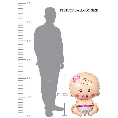 Hankley Baby Shower Foil Balloons - 27 Inch, For Decorations, 2 pcs  Decorative Items, For Baby Boy & Girl Birthday Party