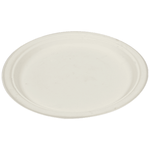 Klassic Disposable Biodegradable Bagasse Plate - Round, Plain, 10", Eco-Friendly, Light Weight, 25 pcs  