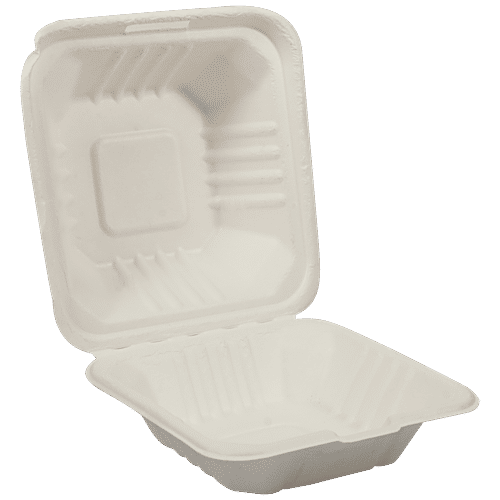 Buy Klassic Disposable Biodegradable Bagasse Clamshell Square, 6