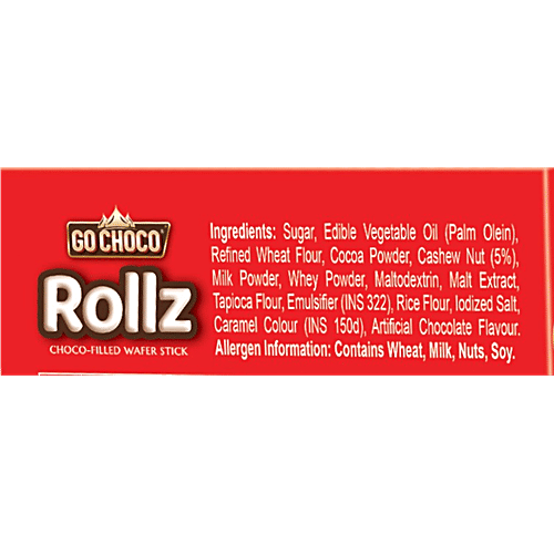 Go Choco Rollz Choco Filled Wafer Stick, 45 g  