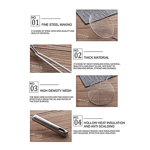 Tiara Prime Frying/Mesh/Puri Strainer - With Long Handle, Strong & Durable, 16 Cm, 90 g  