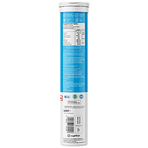 SUPRFIT Effervescent Tablets - Glutathione Glow, Rejuvenates Skin, Anti-Ageing, Strawberry Flavour, 20 pcs