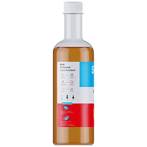 SUPRFIT Apple Cider Vinegar With Mother - Raw, Unfiltered, Unpasteurised, For Gut Health, Immunity, 500 ml  