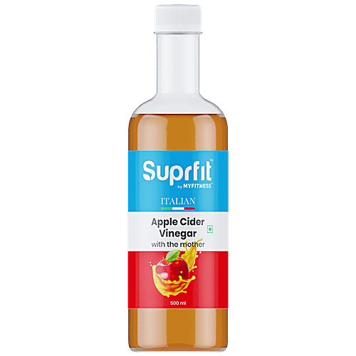 SUPRFIT Apple Cider Vinegar With Mother - Raw, Unfiltered, Unpasteurised, For Gut Health, Immunity, 500 ml  