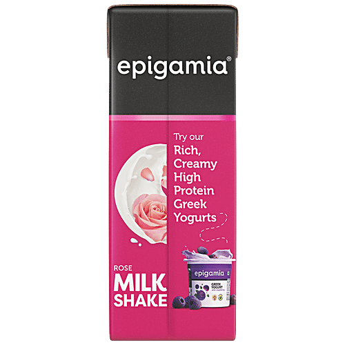 Epigamia  Rose Milkshake - Rich, Creamy, High Protein, 180 ml  