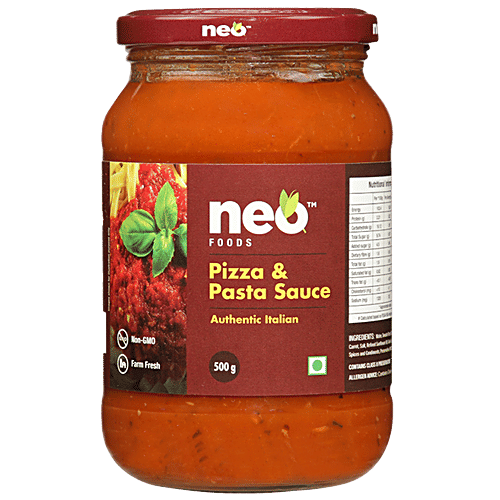 Neo Pizza & Pasta Sauce - Authentic Italian, Non GMO, Farm Fresh, For Cooking, Spread, Dips, 500 g  