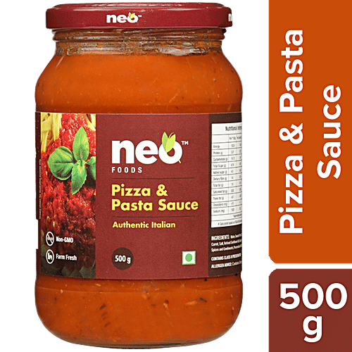 Neo Pizza & Pasta Sauce - Authentic Italian, Non GMO, Farm Fresh, For Cooking, Spread, Dips, 500 g  