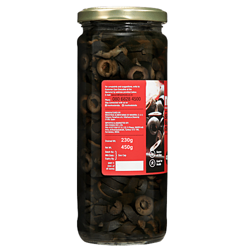 Neo Sliced Black Olives - Ready To Eat, Versatile, Multipurpose Condiment, Fibre Rich, 450 g  Versatile Condiment
 Fibre Rich