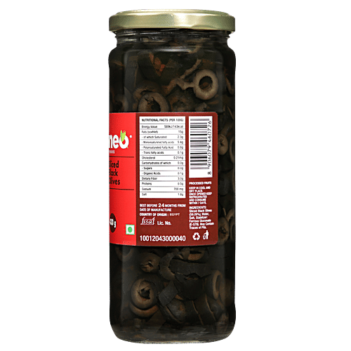 Neo Sliced Black Olives - Ready To Eat, Versatile, Multipurpose Condiment, Fibre Rich, 450 g  Versatile Condiment
 Fibre Rich