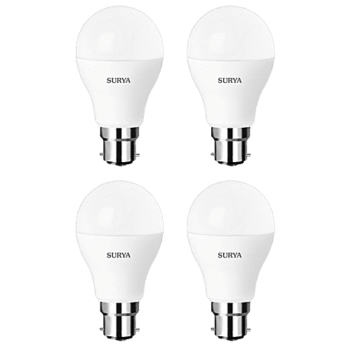 Surya B22 LED Neo Max Lamp - 10W, Cool Daylight, Flicker Free, 4 pcs  