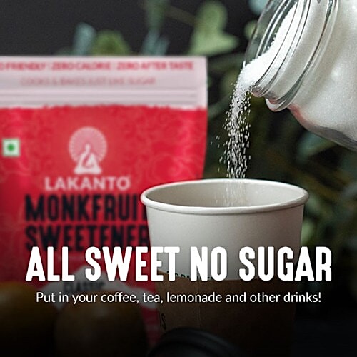 Lakanto Classic 2x Monk Fruit Sweetener, Zero Calorie, Zero Net Carbs , Keto Friendly, 2.5 g 30 N Sachets