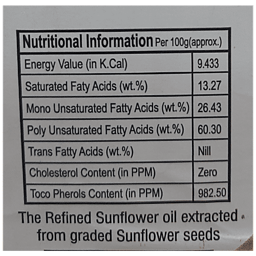Vijaya Refined Sunflower Oil - Boosts Immunity & Contains Good Fats, 5 L Can 