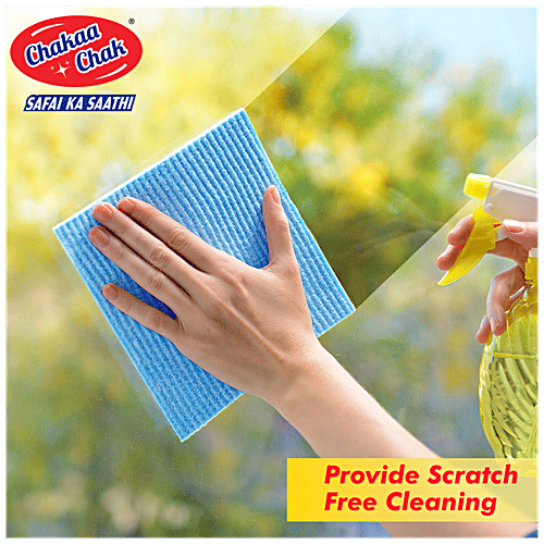 Chakaachak Super Sponge Wipes - Scratch Free Cleaning For Glass, Kitchen Slab, Metal Surface, Appliances, 3 pcs  