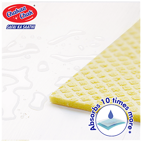 Chakaachak Super Sponge Wipes - Scratch Free Cleaning For Glass, Kitchen Slab, Metal Surface, Appliances, 3 pcs  