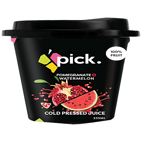 PICK Pomegranate & Watermelon Cold Pressed Juice - High Water Content & Antioxidants, 235 ml  