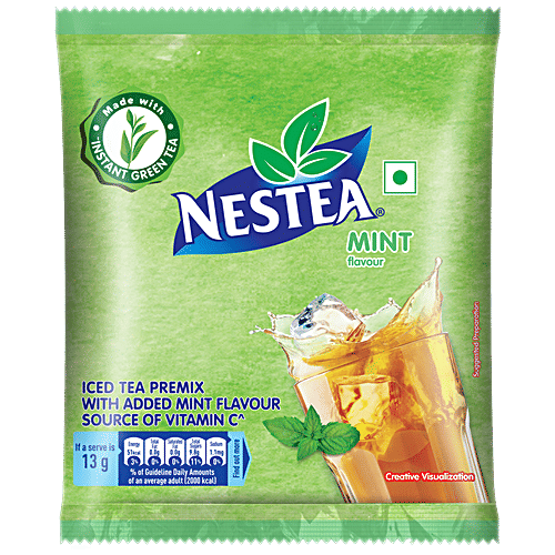 Nestle Nestea Instant Iced Tea - Green Tea Mint Flavour, 400 g Pouch Source Of Vitamin C
