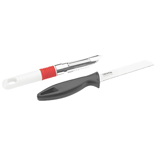 Buy Crystal Stainless Steel Knife & Peeler Set With Comfortable Grip