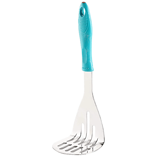 Crystal Stainless Steel Potato Masher - With Plastic Handle, Lightweight, Strong & Durable, 1 pc