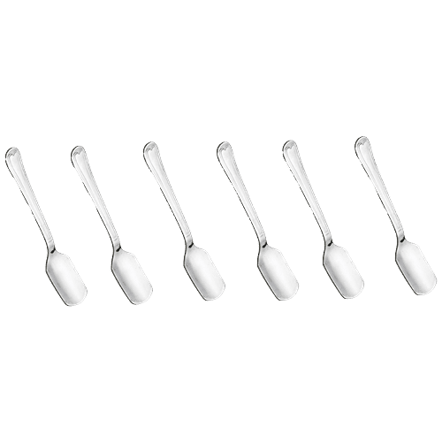 Crystal Stainless Steel Sleek Ice Cream Spoon Set - Elegant Design, Dubrale, Rust-Proof, 6 pcs  