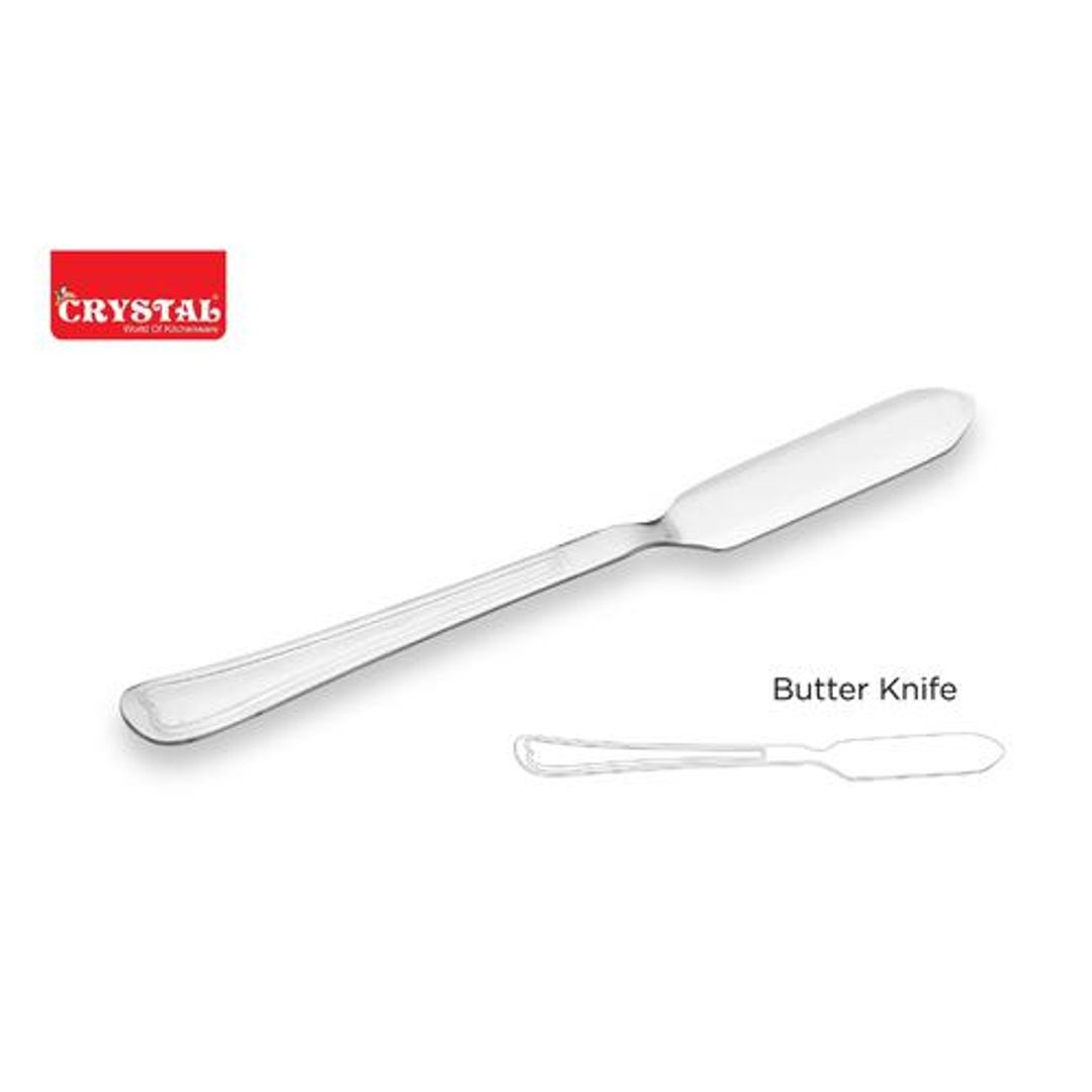 Crystal Stainless Steel Sleek Butter Knife - Heat-Resistant, Durable, Rust Free, 1 pc 