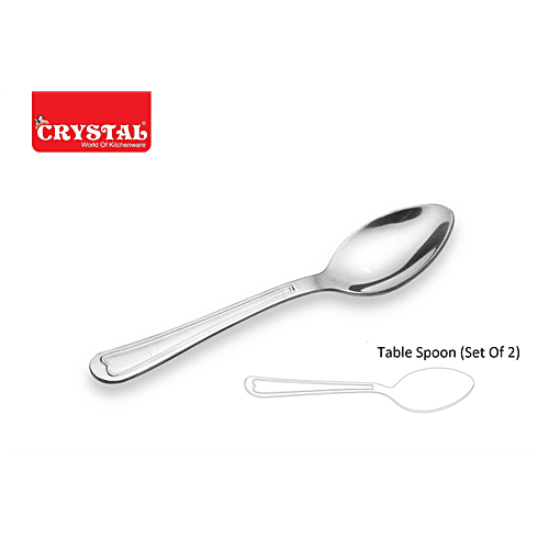 Buy Crystal Stainless Steel Sleek Table Spoon Set Elegant Design